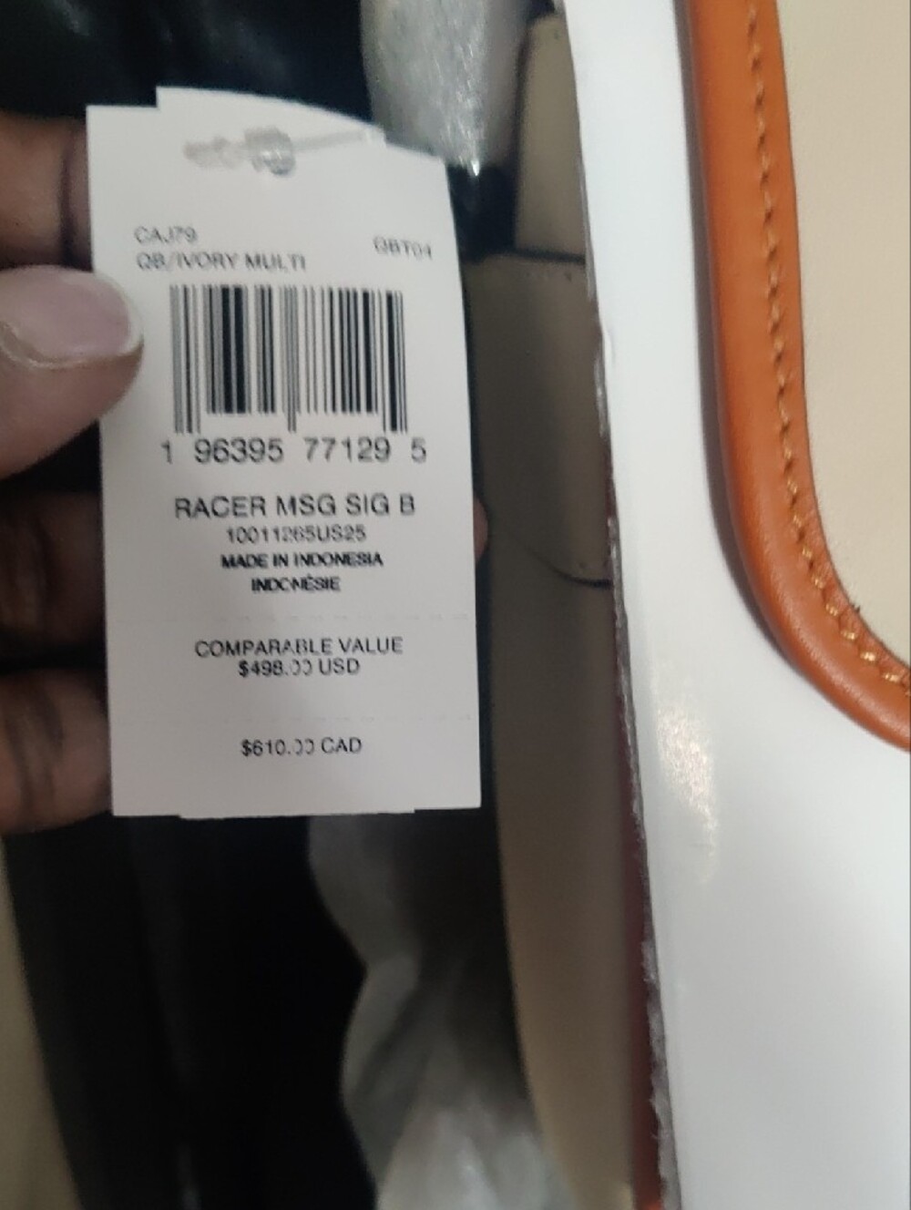 Coach Racer Messenger Cream/Orange Leather Crossbody NWT - Picture 2 of 8